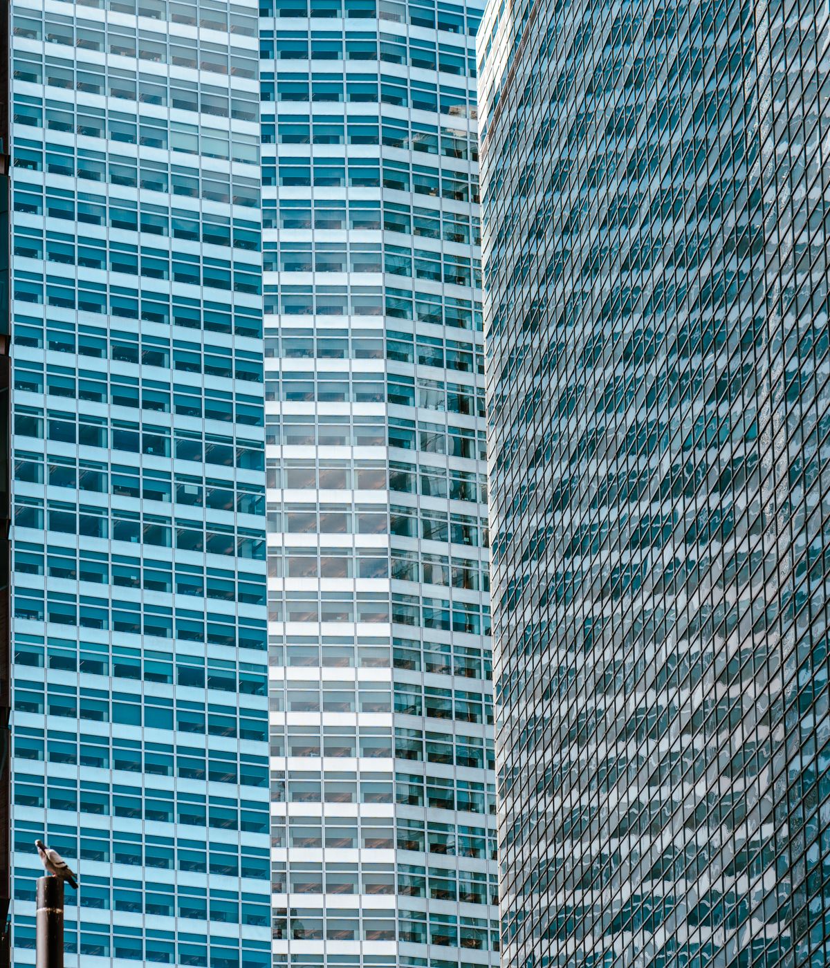 Glass office towers in a financial district