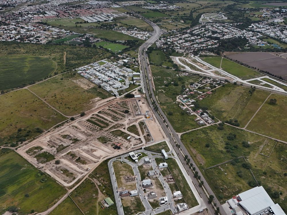 Aerial view of an expanding urban development